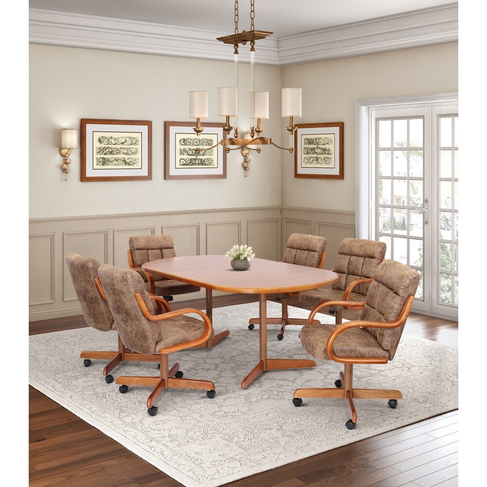 7 piece dining set best sale with caster chairs